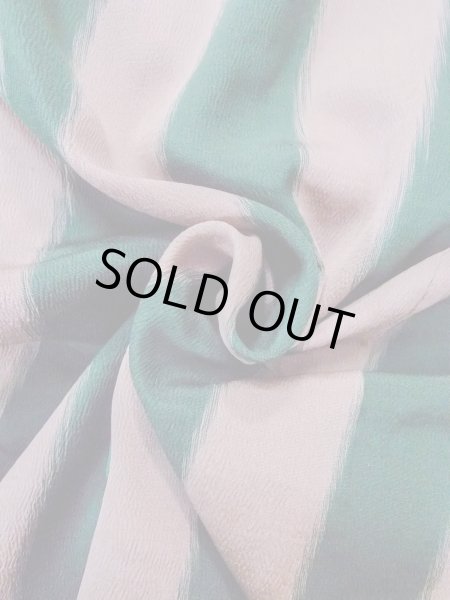 画像12: O0131H 女性用道中着  シルク（正絹） 淡い灰色がかった桃色, 縞 【中古】【USED】【リサイクル】 ★☆☆☆☆【O0131H】 (12)