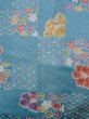 画像3: O0131I 女性用道行  シルク（正絹） 水色, 花 【中古】【USED】【リサイクル】 ★★★★☆【O0131I】 (3)
