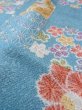 画像8: O0131I 女性用道行  シルク（正絹） 水色, 花 【中古】【USED】【リサイクル】 ★★★★☆【O0131I】 (8)