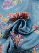 画像12: O0131I 女性用道行  シルク（正絹） 水色, 花 【中古】【USED】【リサイクル】 ★★★★☆【O0131I】 (12)