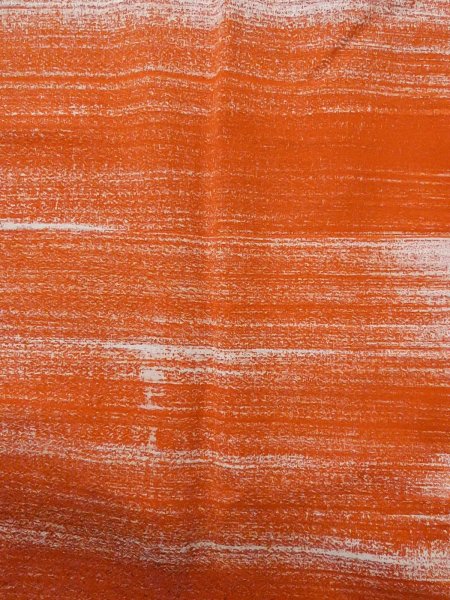 画像4: O0131J 女性用道行  シルク（正絹） 橙色, 縞 【中古】【USED】【リサイクル】 ★★★☆☆【O0131J】 (4)