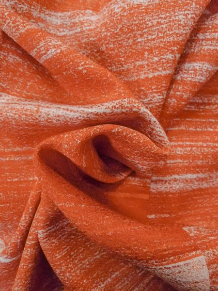 画像11: O0131J 女性用道行  シルク（正絹） 橙色, 縞 【中古】【USED】【リサイクル】 ★★★☆☆【O0131J】 (11)