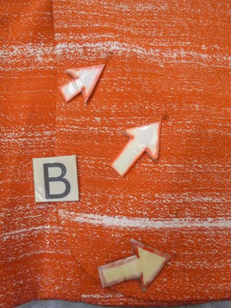 画像15: O0131J 女性用道行  シルク（正絹） 橙色, 縞 【中古】【USED】【リサイクル】 ★★★☆☆【O0131J】 (15)