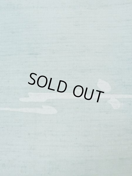 画像6: O0131K 女性用道中着  シルク（正絹） 灰色がかった水色, 抽象的模様 【中古】【USED】【リサイクル】 ★★★☆☆【O0131K】 (6)