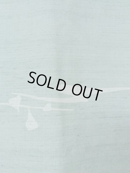 画像7: O0131K 女性用道中着  シルク（正絹） 灰色がかった水色, 抽象的模様 【中古】【USED】【リサイクル】 ★★★☆☆【O0131K】 (7)