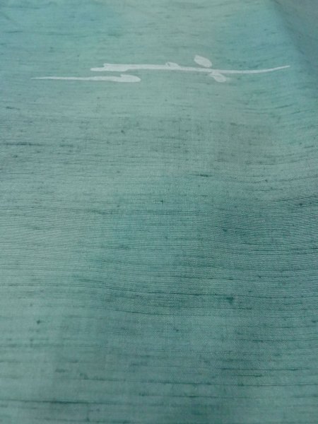 画像9: O0131K 女性用道中着  シルク（正絹） 灰色がかった水色, 抽象的模様 【中古】【USED】【リサイクル】 ★★★☆☆【O0131K】 (9)