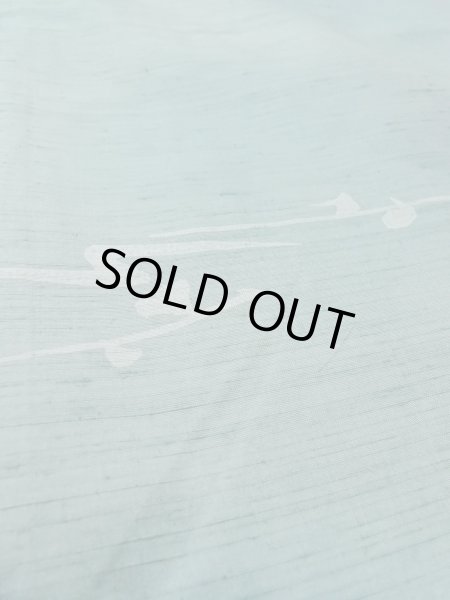 画像10: O0131K 女性用道中着  シルク（正絹） 灰色がかった水色, 抽象的模様 【中古】【USED】【リサイクル】 ★★★☆☆【O0131K】 (10)