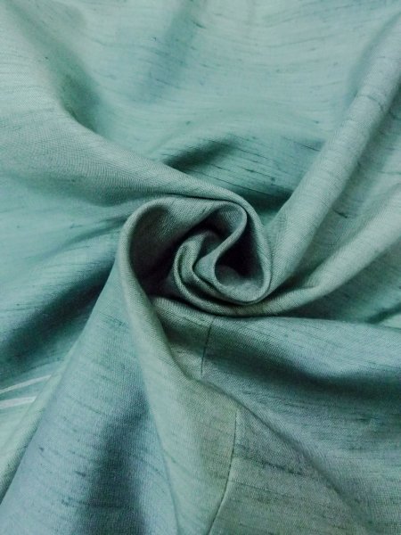 画像12: O0131K 女性用道中着  シルク（正絹） 灰色がかった水色, 抽象的模様 【中古】【USED】【リサイクル】 ★★★☆☆【O0131K】 (12)