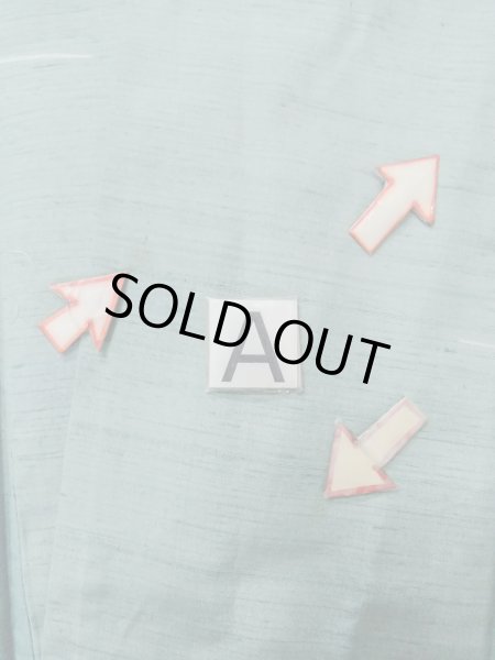 画像14: O0131K 女性用道中着  シルク（正絹） 灰色がかった水色, 抽象的模様 【中古】【USED】【リサイクル】 ★★★☆☆【O0131K】 (14)