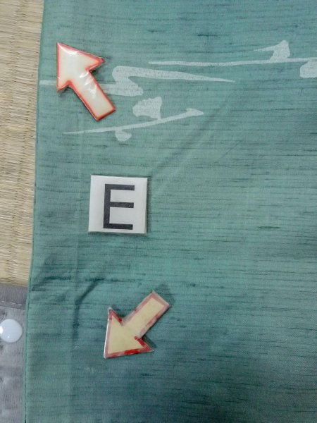 画像18: O0131K 女性用道中着  シルク（正絹） 灰色がかった水色, 抽象的模様 【中古】【USED】【リサイクル】 ★★★☆☆【O0131K】 (18)