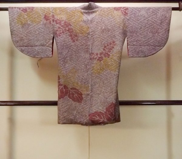 画像2: O0131L 女性用道中着  シルク（正絹） 深い紫色, 桐 【中古】【USED】【リサイクル】 ★★★☆☆【O0131L】 (2)