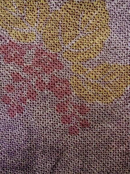 画像3: O0131L 女性用道中着  シルク（正絹） 深い紫色, 桐 【中古】【USED】【リサイクル】 ★★★☆☆【O0131L】 (3)