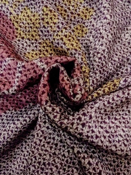 画像12: O0131L 女性用道中着  シルク（正絹） 深い紫色, 桐 【中古】【USED】【リサイクル】 ★★★☆☆【O0131L】 (12)