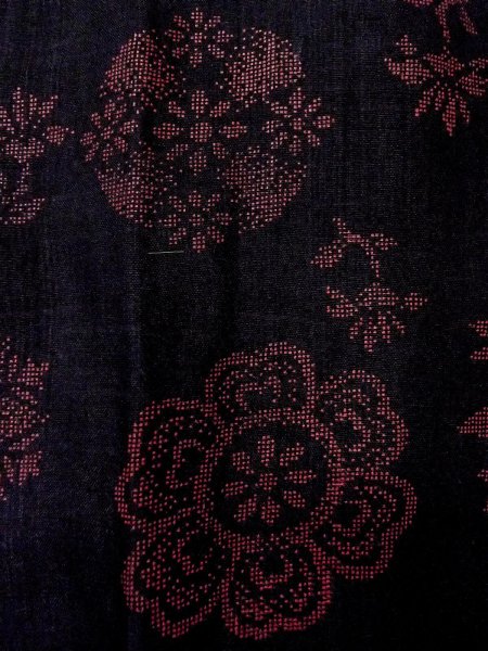 画像6: O0131M 女性用道行  ウール 黒, 花丸文 【中古】【USED】【リサイクル】 ★★★☆☆【O0131M】 (6)