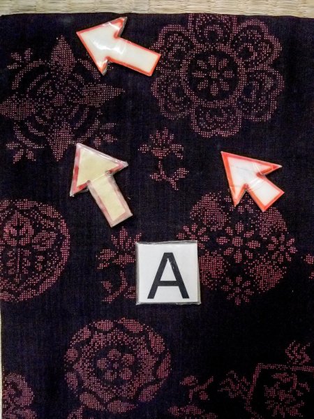 画像14: O0131M 女性用道行  ウール 黒, 花丸文 【中古】【USED】【リサイクル】 ★★★☆☆【O0131M】 (14)