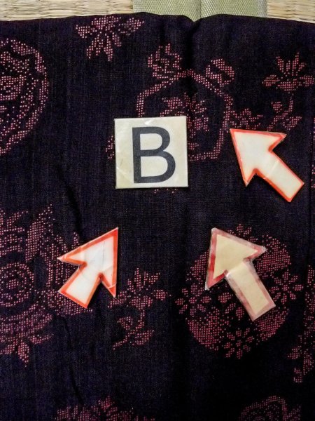 画像15: O0131M 女性用道行  ウール 黒, 花丸文 【中古】【USED】【リサイクル】 ★★★☆☆【O0131M】 (15)