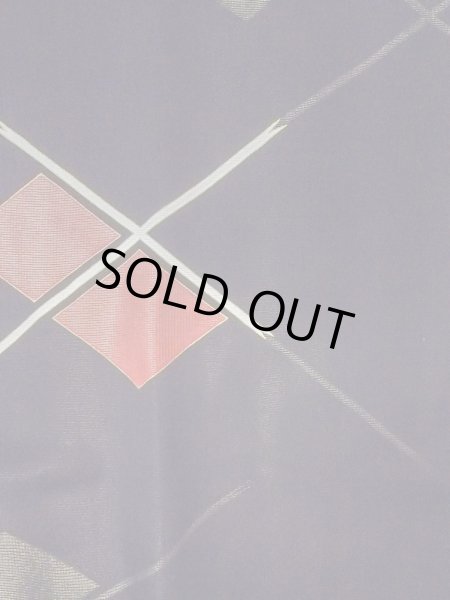 画像3: O0131N 女性用道行  シルク（正絹） 黒, 菱 【中古】【USED】【リサイクル】 ★★★★☆【O0131N】 (3)