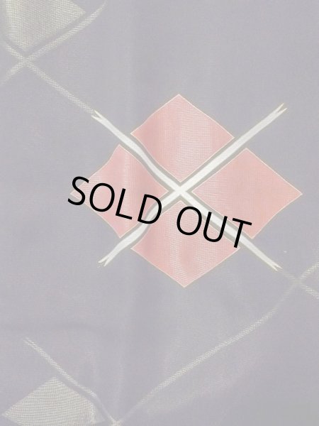 画像4: O0131N 女性用道行  シルク（正絹） 黒, 菱 【中古】【USED】【リサイクル】 ★★★★☆【O0131N】 (4)