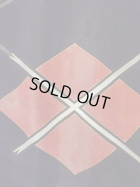 画像5: O0131N 女性用道行  シルク（正絹） 黒, 菱 【中古】【USED】【リサイクル】 ★★★★☆【O0131N】 (5)