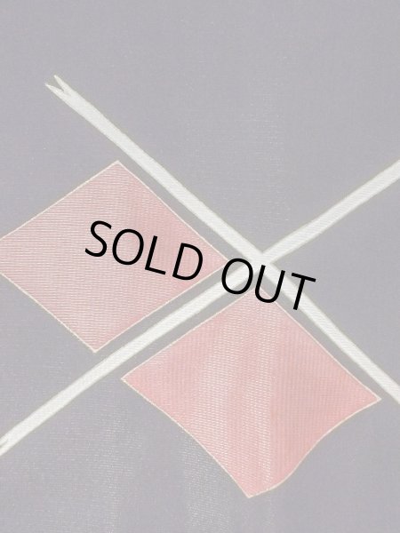 画像7: O0131N 女性用道行  シルク（正絹） 黒, 菱 【中古】【USED】【リサイクル】 ★★★★☆【O0131N】 (7)