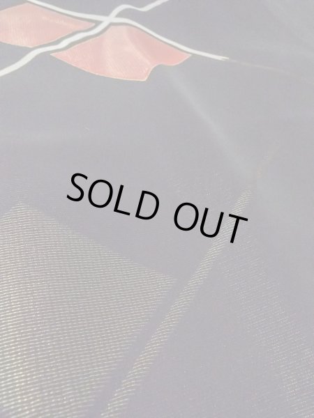 画像8: O0131N 女性用道行  シルク（正絹） 黒, 菱 【中古】【USED】【リサイクル】 ★★★★☆【O0131N】 (8)