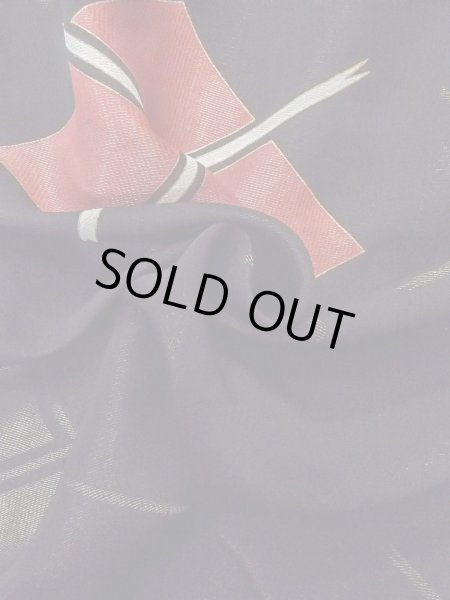 画像12: O0131N 女性用道行  シルク（正絹） 黒, 菱 【中古】【USED】【リサイクル】 ★★★★☆【O0131N】 (12)