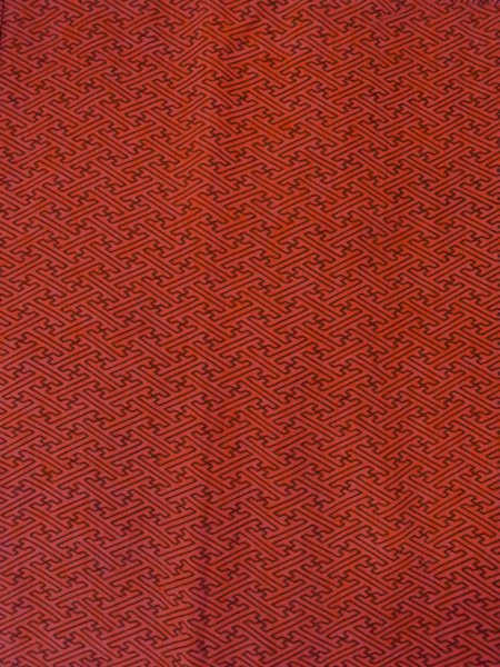 画像3: O0131P 女性用道行  シルク（正絹） 深い橙色, 紗綾形文 【中古】【USED】【リサイクル】 ★★★☆☆【O0131P】 (3)