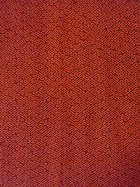 画像4: O0131P 女性用道行  シルク（正絹） 深い橙色, 紗綾形文 【中古】【USED】【リサイクル】 ★★★☆☆【O0131P】 (4)