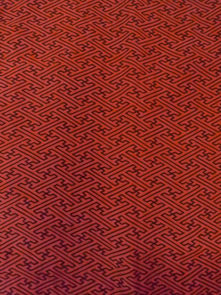 画像5: O0131P 女性用道行  シルク（正絹） 深い橙色, 紗綾形文 【中古】【USED】【リサイクル】 ★★★☆☆【O0131P】 (5)