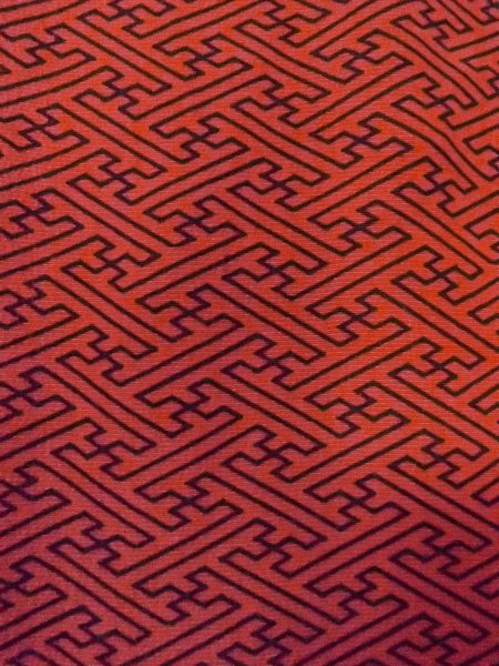 画像7: O0131P 女性用道行  シルク（正絹） 深い橙色, 紗綾形文 【中古】【USED】【リサイクル】 ★★★☆☆【O0131P】 (7)