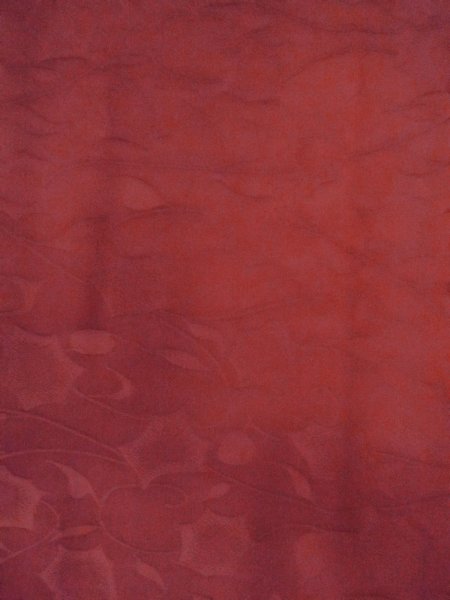 画像5: O0131Q 女性用道行  シルク（正絹） えんじ, 花 【中古】【USED】【リサイクル】 ★★★☆☆【O0131Q】 (5)