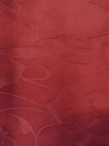 画像6: O0131Q 女性用道行  シルク（正絹） えんじ, 花 【中古】【USED】【リサイクル】 ★★★☆☆【O0131Q】 (6)