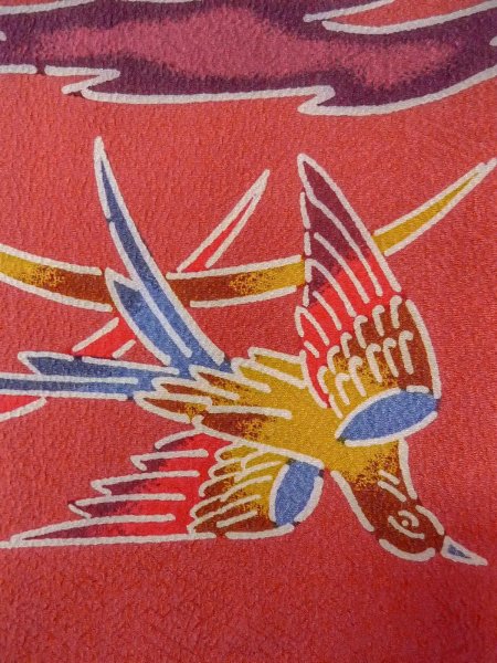 画像6: O0131R 女性用道行  シルク（正絹） 灰色がかった珊瑚色, 梅 【中古】【USED】【リサイクル】 ★★★★☆【O0131R】 (6)