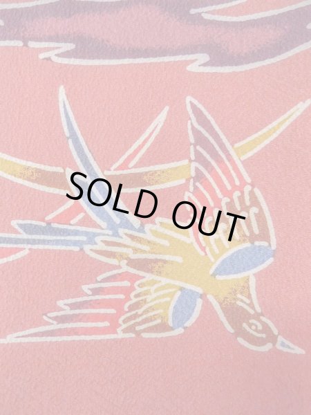 画像6: O0131R 女性用道行  シルク（正絹） 灰色がかった珊瑚色, 梅 【中古】【USED】【リサイクル】 ★★★★☆【O0131R】 (6)