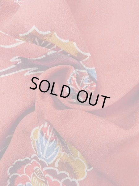 画像11: O0131R 女性用道行  シルク（正絹） 灰色がかった珊瑚色, 梅 【中古】【USED】【リサイクル】 ★★★★☆【O0131R】 (11)