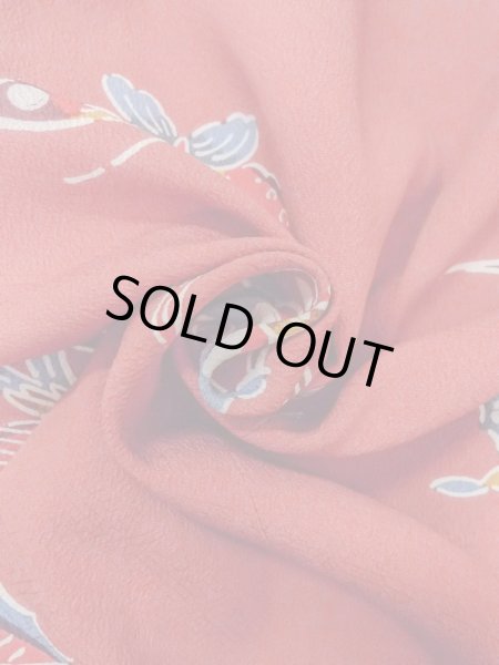 画像12: O0131R 女性用道行  シルク（正絹） 灰色がかった珊瑚色, 梅 【中古】【USED】【リサイクル】 ★★★★☆【O0131R】 (12)