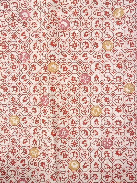 画像4: O0131S 女性用道行  化繊 オフ　ホワイト, 葉 【中古】【USED】【リサイクル】 ★★☆☆☆【O0131S】 (4)