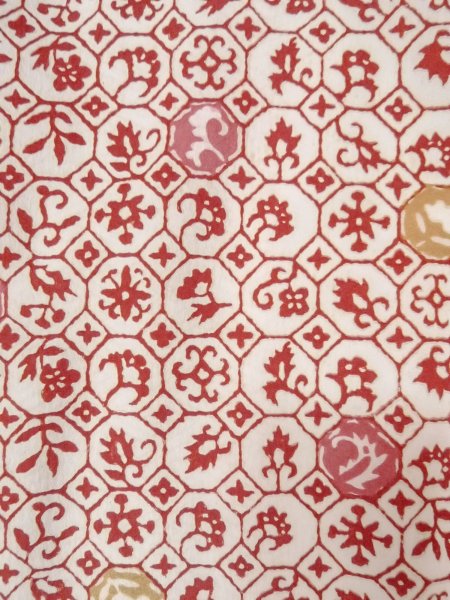 画像6: O0131S 女性用道行  化繊 オフ　ホワイト, 葉 【中古】【USED】【リサイクル】 ★★☆☆☆【O0131S】 (6)