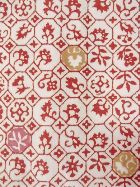 画像7: O0131S 女性用道行  化繊 オフ　ホワイト, 葉 【中古】【USED】【リサイクル】 ★★☆☆☆【O0131S】 (7)