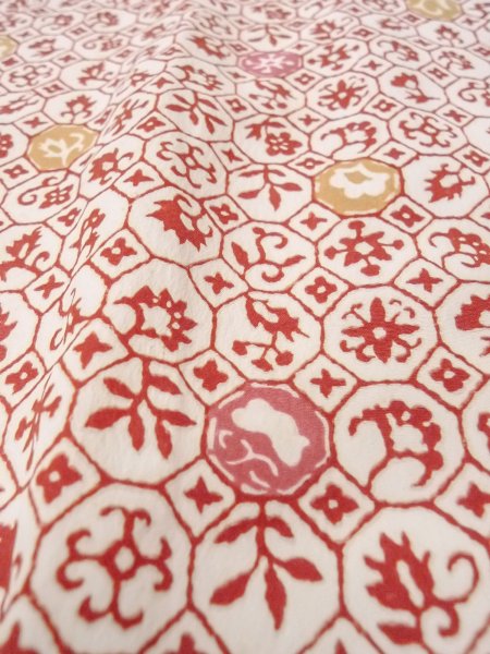 画像9: O0131S 女性用道行  化繊 オフ　ホワイト, 葉 【中古】【USED】【リサイクル】 ★★☆☆☆【O0131S】 (9)