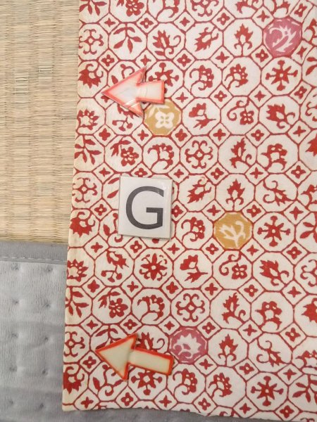 画像20: O0131S 女性用道行  化繊 オフ　ホワイト, 葉 【中古】【USED】【リサイクル】 ★★☆☆☆【O0131S】 (20)