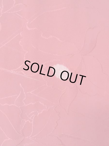 画像5: O0131T 女性用道行  シルク（正絹） 光沢のある赤色, 花 【中古】【USED】【リサイクル】 ★★★☆☆【O0131T】 (5)