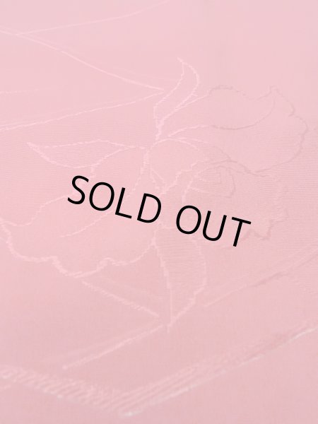 画像9: O0131T 女性用道行  シルク（正絹） 光沢のある赤色, 花 【中古】【USED】【リサイクル】 ★★★☆☆【O0131T】 (9)