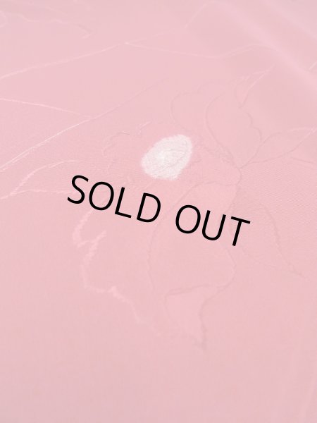 画像10: O0131T 女性用道行  シルク（正絹） 光沢のある赤色, 花 【中古】【USED】【リサイクル】 ★★★☆☆【O0131T】 (10)