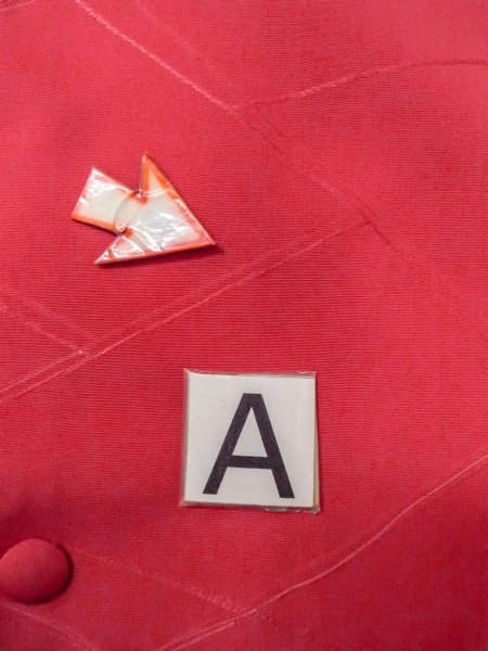 画像14: O0131T 女性用道行  シルク（正絹） 光沢のある赤色, 花 【中古】【USED】【リサイクル】 ★★★☆☆【O0131T】 (14)