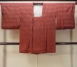 画像1: O0131U 女性用道行  シルク（正絹） 薄い茶色, 亀甲 【中古】【USED】【リサイクル】 ★★★☆☆【O0131U】 (1)