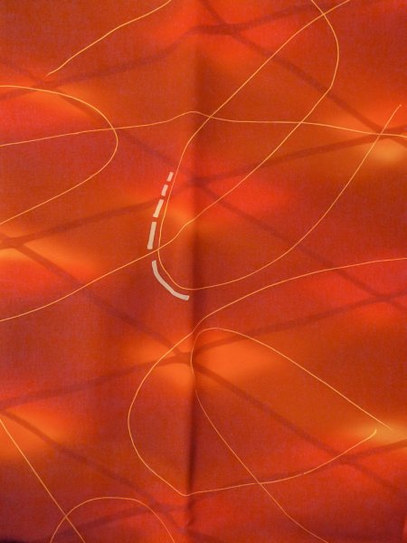 画像4: O0131V 女性用道行  シルク（正絹） 茶色, 線 【中古】【USED】【リサイクル】 ★★★★☆【O0131V】 (4)