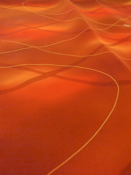 画像10: O0131V 女性用道行  シルク（正絹） 茶色, 線 【中古】【USED】【リサイクル】 ★★★★☆【O0131V】 (10)