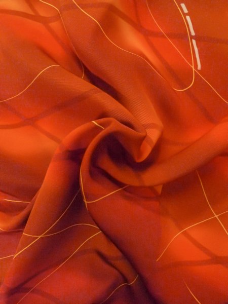 画像11: O0131V 女性用道行  シルク（正絹） 茶色, 線 【中古】【USED】【リサイクル】 ★★★★☆【O0131V】 (11)