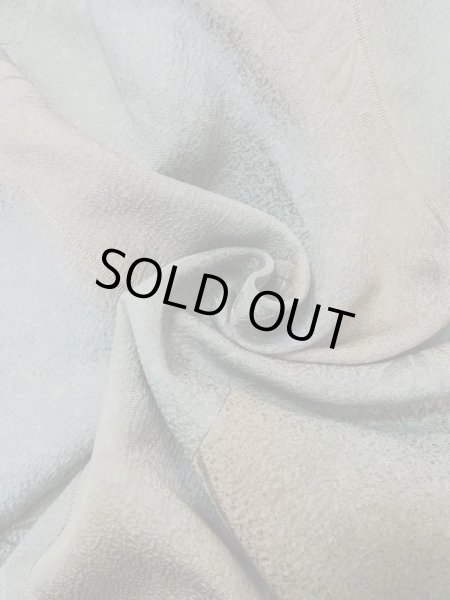 画像12: O0131W 女性用道行  シルク（正絹） 淡い灰色がかった青緑色, 葉 【中古】【USED】【リサイクル】 ★★★☆☆【O0131W】 (12)